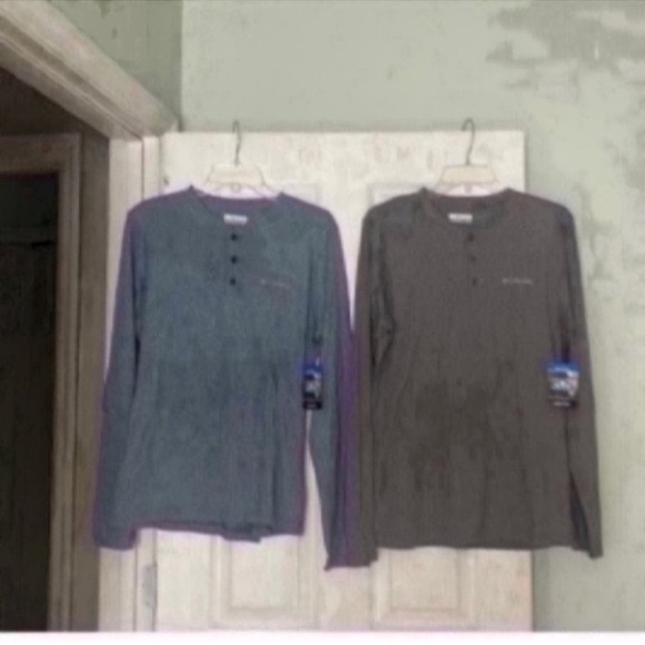 Columbia Men's Long Sleeve Shirts - Blue and Gray - Picture 1 of 9